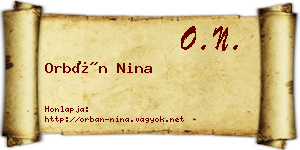 Orbán Nina névjegykártya