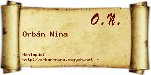Orbán Nina névjegykártya
