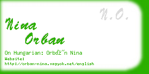 nina orban business card